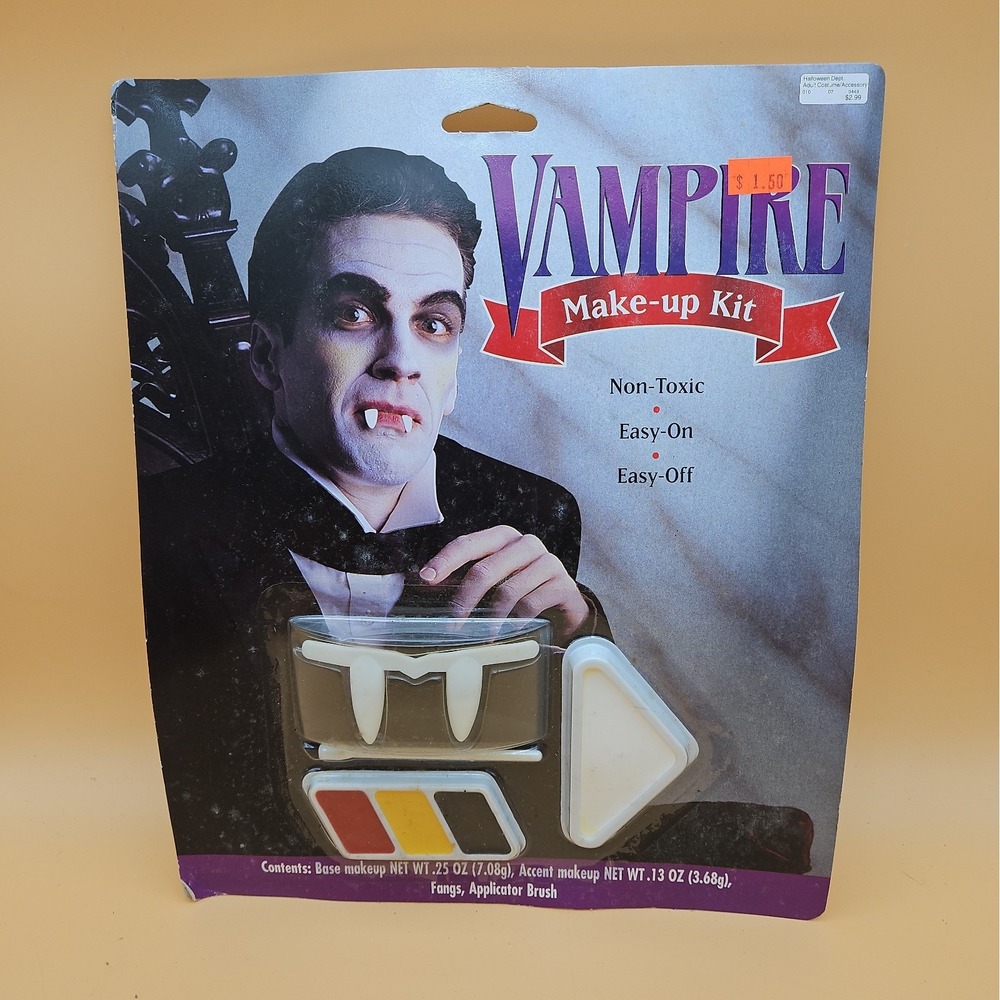 Vintage Halloween Vampire Makeup Kit New NOS 2000 Target Fake Teeth Fangs